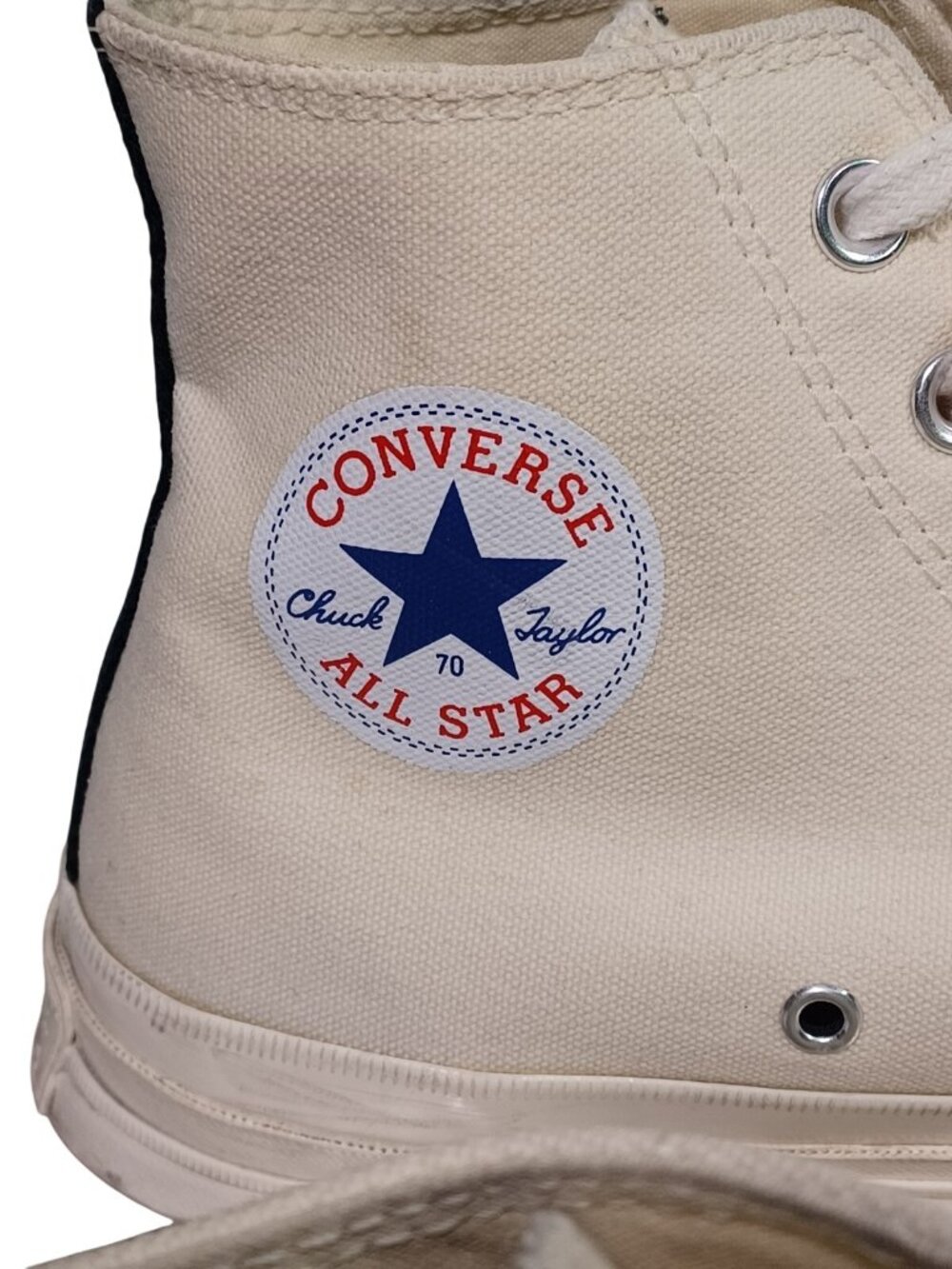 CDG CONVERSE X COMME DES GARCONS PLAY Heart Hi Sneaker 150205C - White 9 US Men - Picture 3 of 9